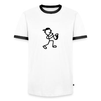 Saxophonist - Saxophon - Männer Kontrast-T-Shirt - Weiß/Schwarz - Vorne - AI Model Female 172 light (172cm) & AI Model Male 178 dark (178cm)
