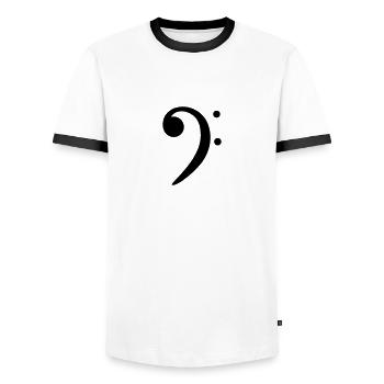 clé - clef - T-shirt contrasté Homme - blanc/noir - Devant - AI Model Female 172 light (172cm) & AI Model Male 178 dark (178cm)