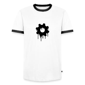 Gears Graffiti - Männer Kontrast-T-Shirt - Weiß/Schwarz - Vorne - AI Model Female 172 light (172cm) & AI Model Male 178 dark (178cm)