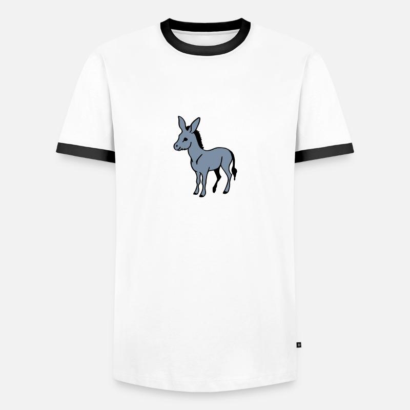 Grautier - Männer Kontrast-T-Shirt - Weiß/Schwarz