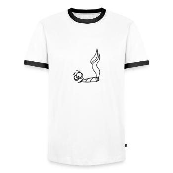 Joint Smoker - Männer Kontrast-T-Shirt - Weiß/Schwarz - Vorne - AI Model Female 172 light (172cm) & AI Model Male 178 dark (178cm)