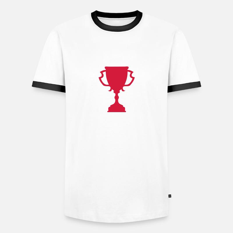 Cup-Trophäe Sport-Trophäe Trophäe - Männer Kontrast-T-Shirt - Weiß/Schwarz