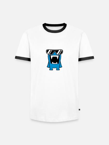 Cool Monster - Men's Ringer Shirt - white/black