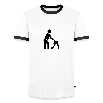 Rentner - Männer Kontrast-T-Shirt - Weiß/Schwarz - Vorne - AI Model Female 172 light (172cm) & AI Model Male 178 dark (178cm)