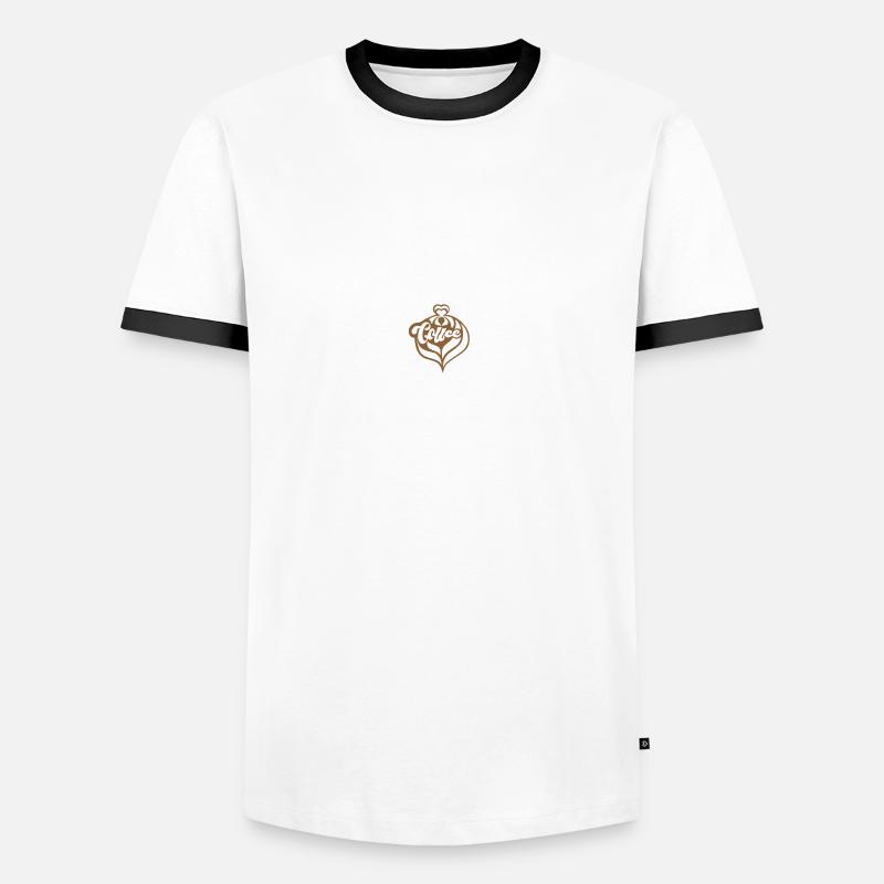 Kaffee - Männer Kontrast-T-Shirt - Weiß/Schwarz