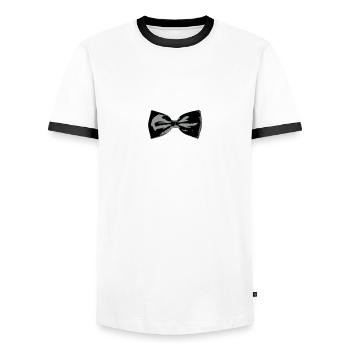 noeud pap - T-shirt contrasté Homme - blanc/noir - Devant - AI Model Female 172 light (172cm) & AI Model Male 178 dark (178cm)