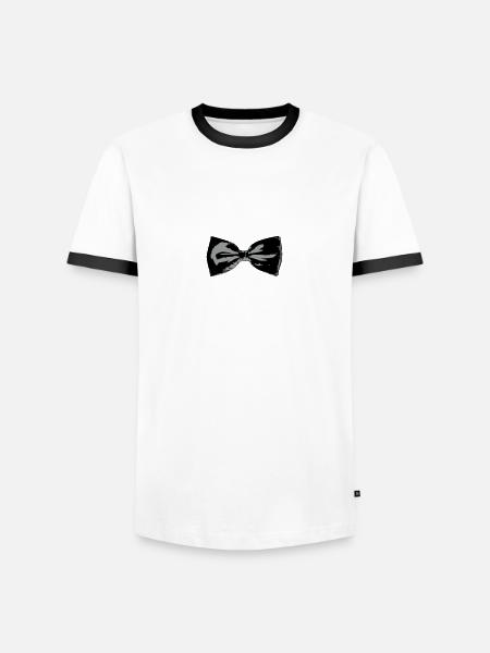 noeud pap - T-shirt contrasté Homme - blanc/noir