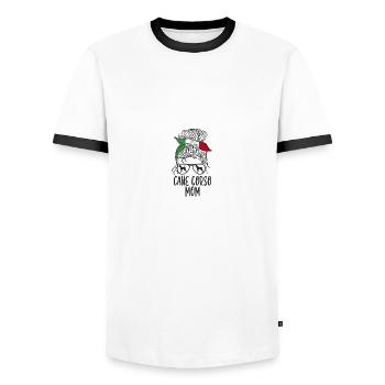 Cane Corso Maman - T-shirt contrasté Homme - blanc/noir - Devant - AI Model Female 172 light (172cm) & AI Model Male 178 dark (178cm)