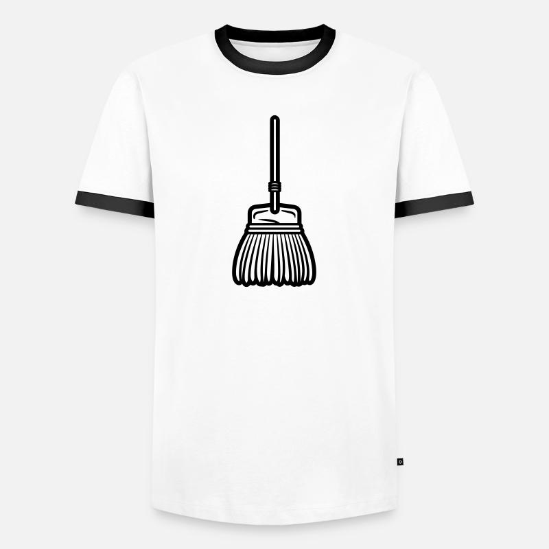 Broom - Men's Ringer Shirt - white/black