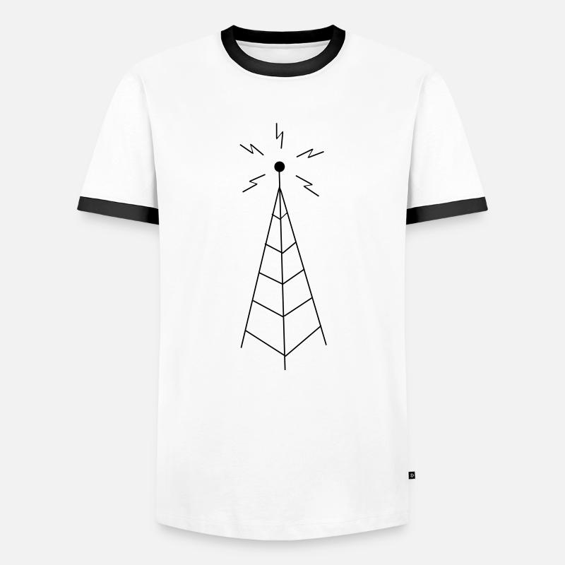 Transmission Tower Sendemast - Männer Kontrast-T-Shirt - Weiß/Schwarz