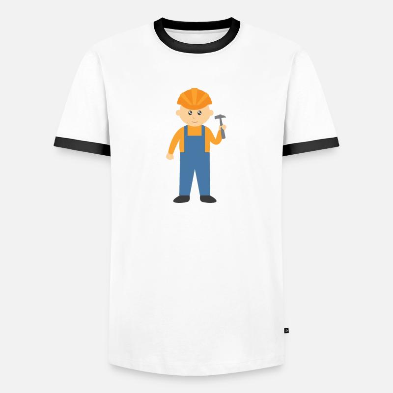 construction worker - Men's Ringer Shirt - white/black