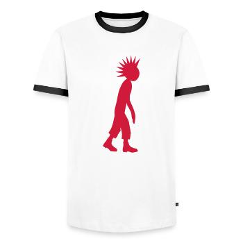 Der kleine Punker - Männer Kontrast-T-Shirt - Weiß/Schwarz - Vorne - AI Model Female 172 light (172cm) & AI Model Male 178 dark (178cm)