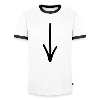 Pfeil - Männer Kontrast-T-Shirt - Weiß/Schwarz - Vorne - AI Model Female 172 light (172cm) & AI Model Male 178 dark (178cm)