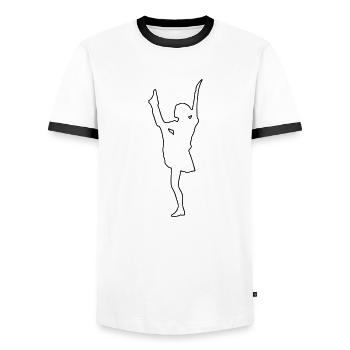 Funkenmarie - Tanzmariechen - Tanzmarie - Männer Kontrast-T-Shirt - Weiß/Schwarz - Vorne - AI Model Female 172 light (172cm) & AI Model Male 178 dark (178cm)
