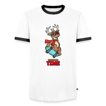 christmas time - Männer Kontrast-T-Shirt - Weiß/Schwarz - Vorne - AI Model Female 172 light (172cm) & AI Model Male 178 dark (178cm)