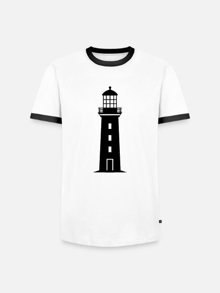 Lighthouse - Men's Ringer Shirt - white/black