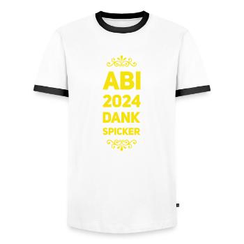 ABI - Lustige Sprüche - Männer Kontrast-T-Shirt - Weiß/Schwarz - Vorne - AI Model Female 172 light (172cm) & AI Model Male 178 dark (178cm)