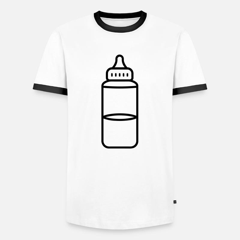 Flasche - Männer Kontrast-T-Shirt - Weiß/Schwarz