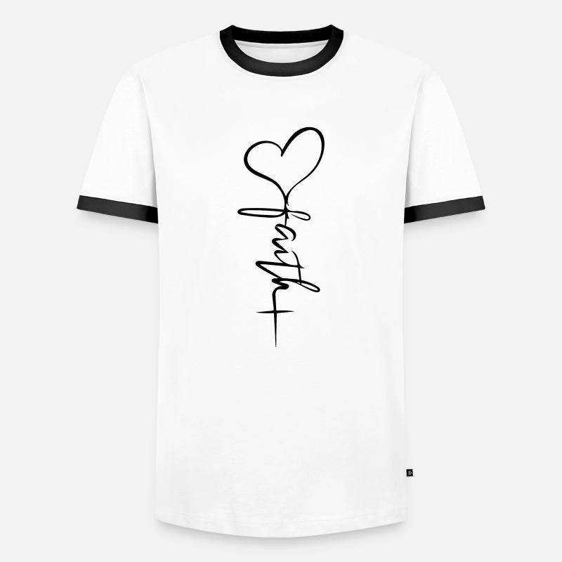 Glaube - Männer Kontrast-T-Shirt - Weiß/Schwarz