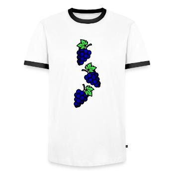 Grapes Symbol Grapes - Men's Ringer Shirt - white/black - Front - AI Model Female 172 light (172cm) & AI Model Male 178 dark (178cm)