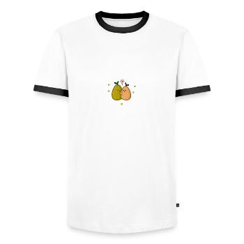 Pear Love A pear in love funny sweet gift idea - Men's Ringer Shirt - white/black - Front - AI Model Female 172 light (172cm) & AI Model Male 178 dark (178cm)
