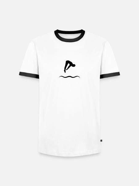 Turmspringer - Men's Ringer Shirt - white/black
