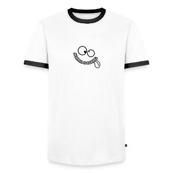 Normal Is Boring Smiley - Men's Ringer Shirt - white/black - Front - AI Model Female 172 light (172cm) & AI Model Male 178 dark (178cm)