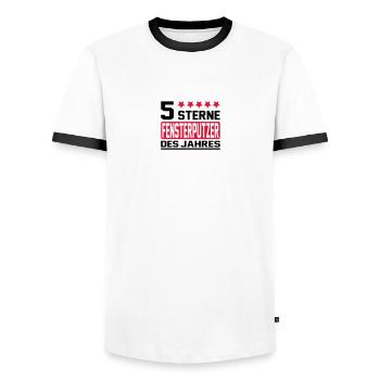 fensterputzer - Männer Kontrast-T-Shirt - Weiß/Schwarz - Vorne - AI Model Female 172 light (172cm) & AI Model Male 178 dark (178cm)