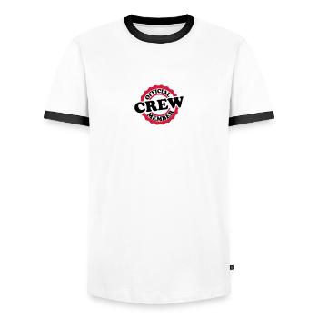 Cool Official Crew Member Stamp - T-shirt contrasté Homme - blanc/noir - Devant - AI Model Female 172 light (172cm) & AI Model Male 178 dark (178cm)