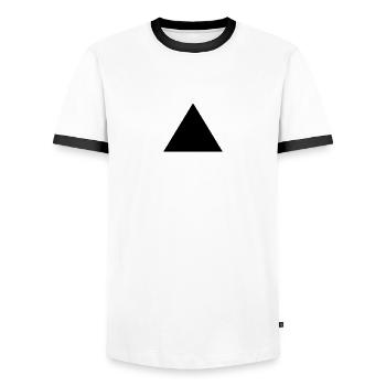 Pyramide, Dreieck - Männer Kontrast-T-Shirt - Weiß/Schwarz - Vorne - AI Model Female 172 light (172cm) & AI Model Male 178 dark (178cm)
