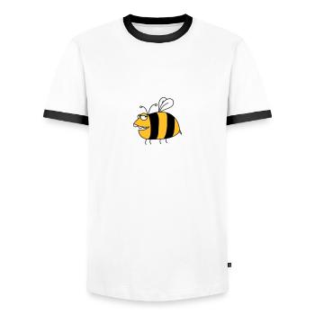 Fun thick bee - Men's Ringer Shirt - white/black - Front - AI Model Female 172 light (172cm) & AI Model Male 178 dark (178cm)