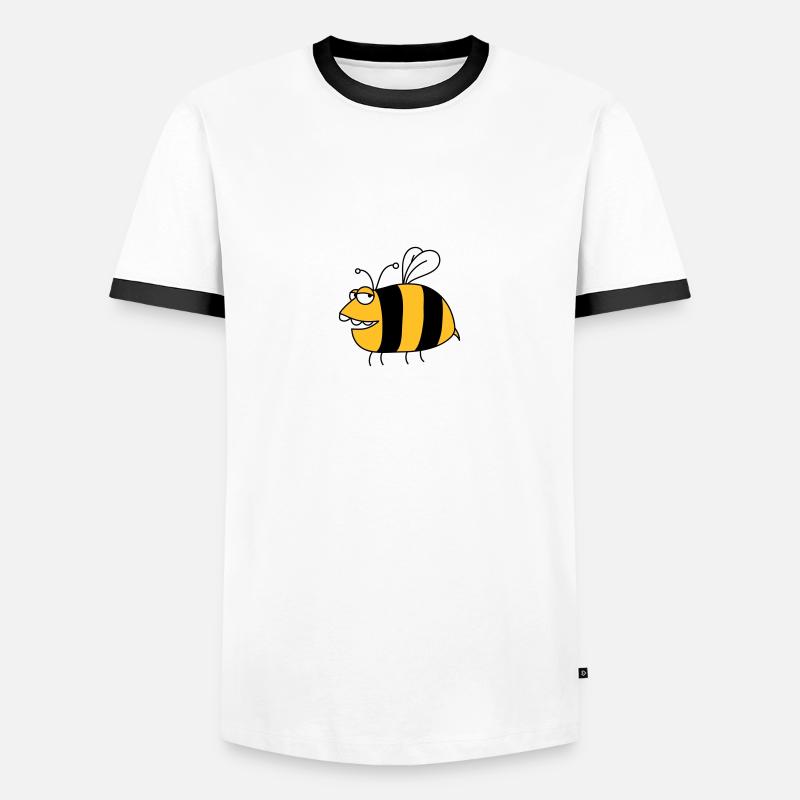Fun thick bee - Men's Ringer Shirt - white/black