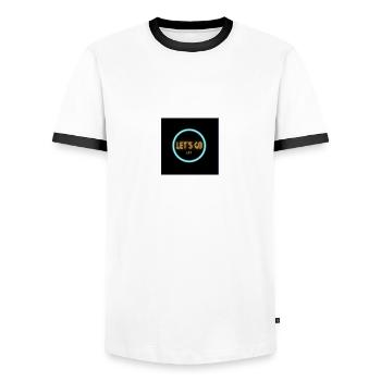 Let's Go Party - T-shirt contrasté Homme - blanc/noir - Devant - AI Model Female 172 light (172cm) & AI Model Male 178 dark (178cm)