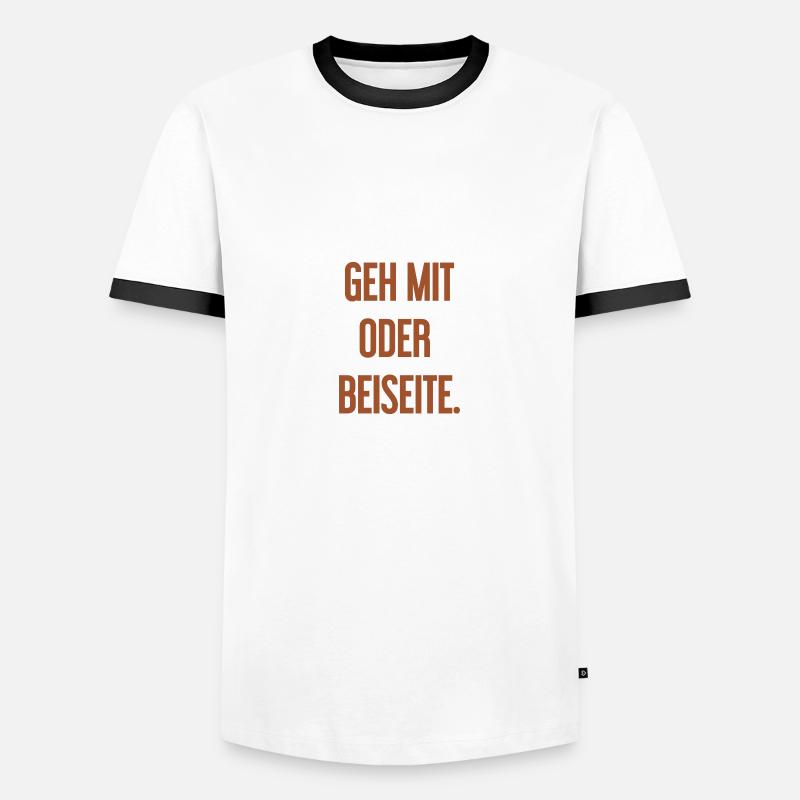 Geh mit oder beiseite - Männer Kontrast-T-Shirt - Weiß/Schwarz