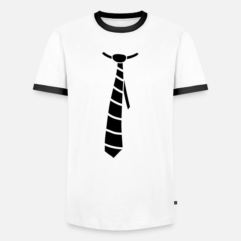 Tie - Men's Ringer Shirt - white/black