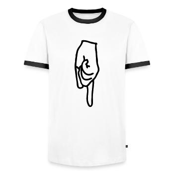arrow - Men's Ringer Shirt - white/black - Front - AI Model Female 172 light (172cm) & AI Model Male 178 dark (178cm)