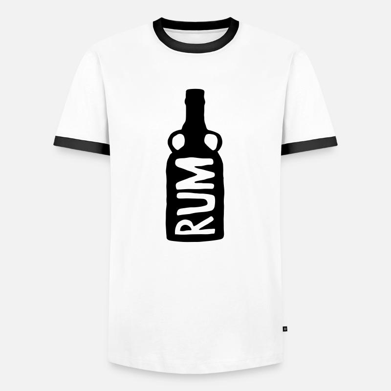 Rum - Männer Kontrast-T-Shirt - Weiß/Schwarz