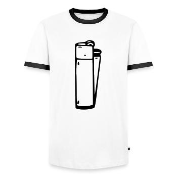 plus léger - T-shirt contrasté Homme - blanc/noir - Devant - AI Model Female 172 light (172cm) & AI Model Male 178 dark (178cm)