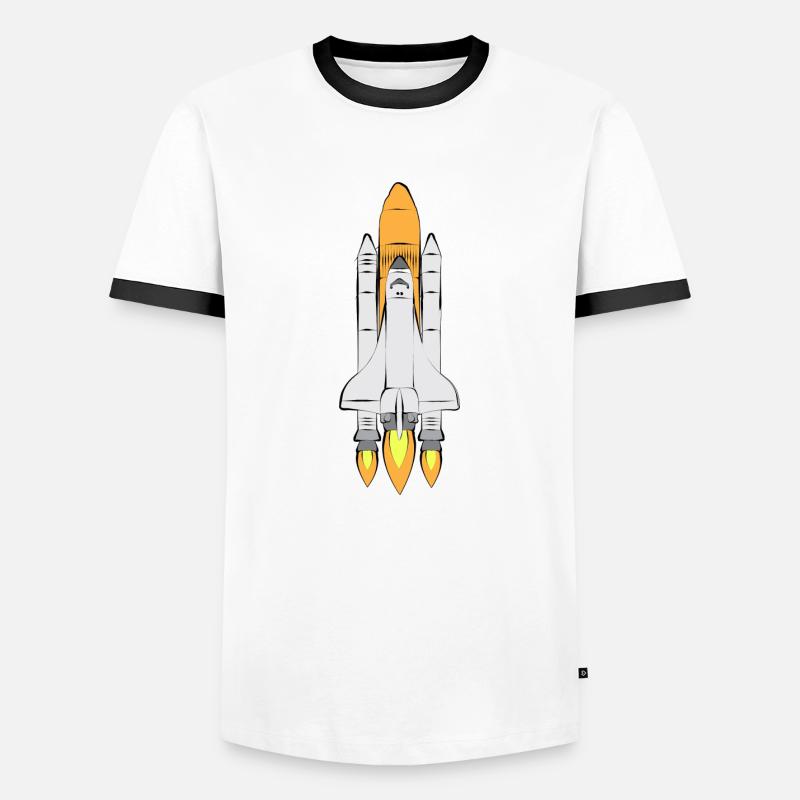 Space Shuttle - Men's Ringer Shirt - white/black