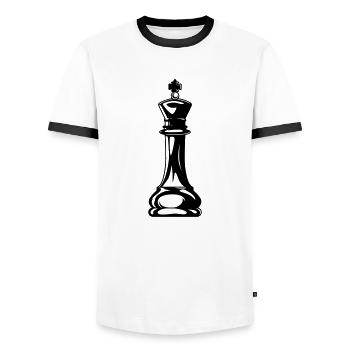 Roi des échecs - T-shirt contrasté Homme - blanc/noir - Devant - AI Model Female 172 light (172cm) & AI Model Male 178 dark (178cm)