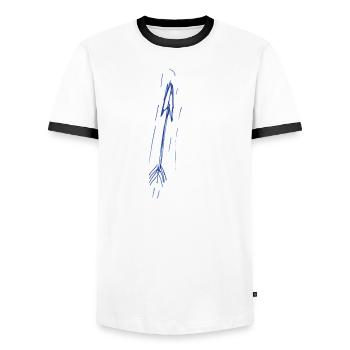 arrow for white - Men's Ringer Shirt - white/black - Front - AI Model Female 172 light (172cm) & AI Model Male 178 dark (178cm)