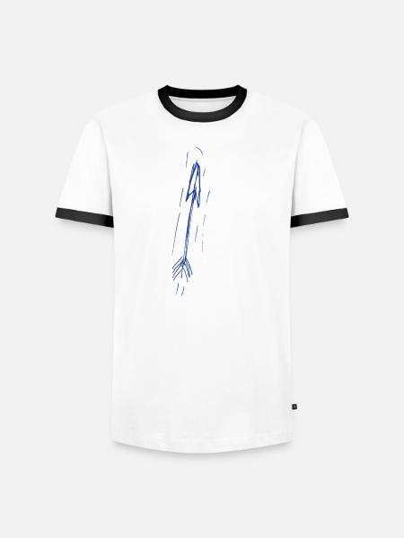 arrow for white - Men's Ringer Shirt - white/black