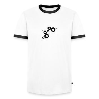 zahnrad - Männer Kontrast-T-Shirt - Weiß/Schwarz - Vorne - AI Model Female 172 light (172cm) & AI Model Male 178 dark (178cm)