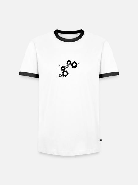 zahnrad - Männer Kontrast-T-Shirt - Weiß/Schwarz