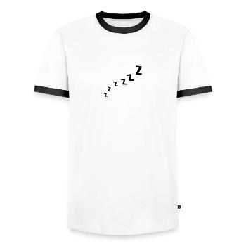 Zzzzzzz - T-shirt contrasté Homme - blanc/noir - Devant - AI Model Female 172 light (172cm) & AI Model Male 178 dark (178cm)