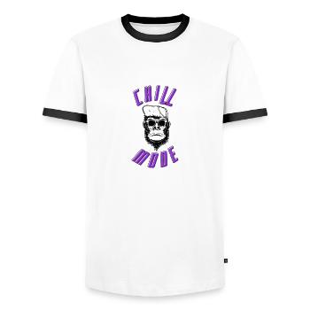 Singe réfrigéré - T-shirt contrasté Homme - blanc/noir - Devant - AI Model Female 172 light (172cm) & AI Model Male 178 dark (178cm)