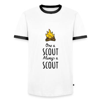 One a scout Always a scout - Men's Ringer Shirt - white/black - Front - AI Model Female 172 light (172cm) & AI Model Male 178 dark (178cm)