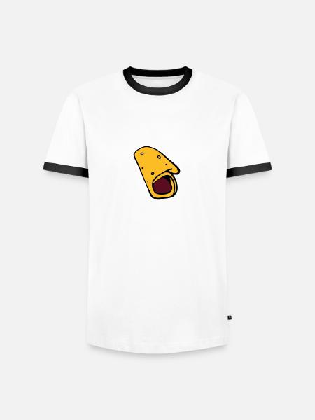 burrito pancake pancake sausage - Men's Ringer Shirt - white/black