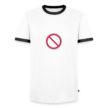 prohibition_sign - Männer Kontrast-T-Shirt - Weiß/Schwarz - Vorne - AI Model Female 172 light (172cm) & AI Model Male 178 dark (178cm)