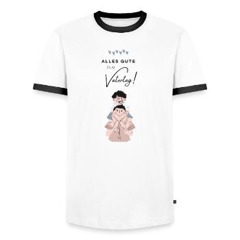 Cadeau Fête des Pères - Papa est le meilleur / Journée des hommes - T-shirt contrasté Homme - blanc/noir - Devant - AI Model Female 172 light (172cm) & AI Model Male 178 dark (178cm)